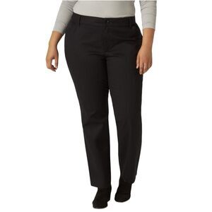Lee Women's Wrinkle Free Relaxed Fit Straight Leg Pant Black‎ Sz 16